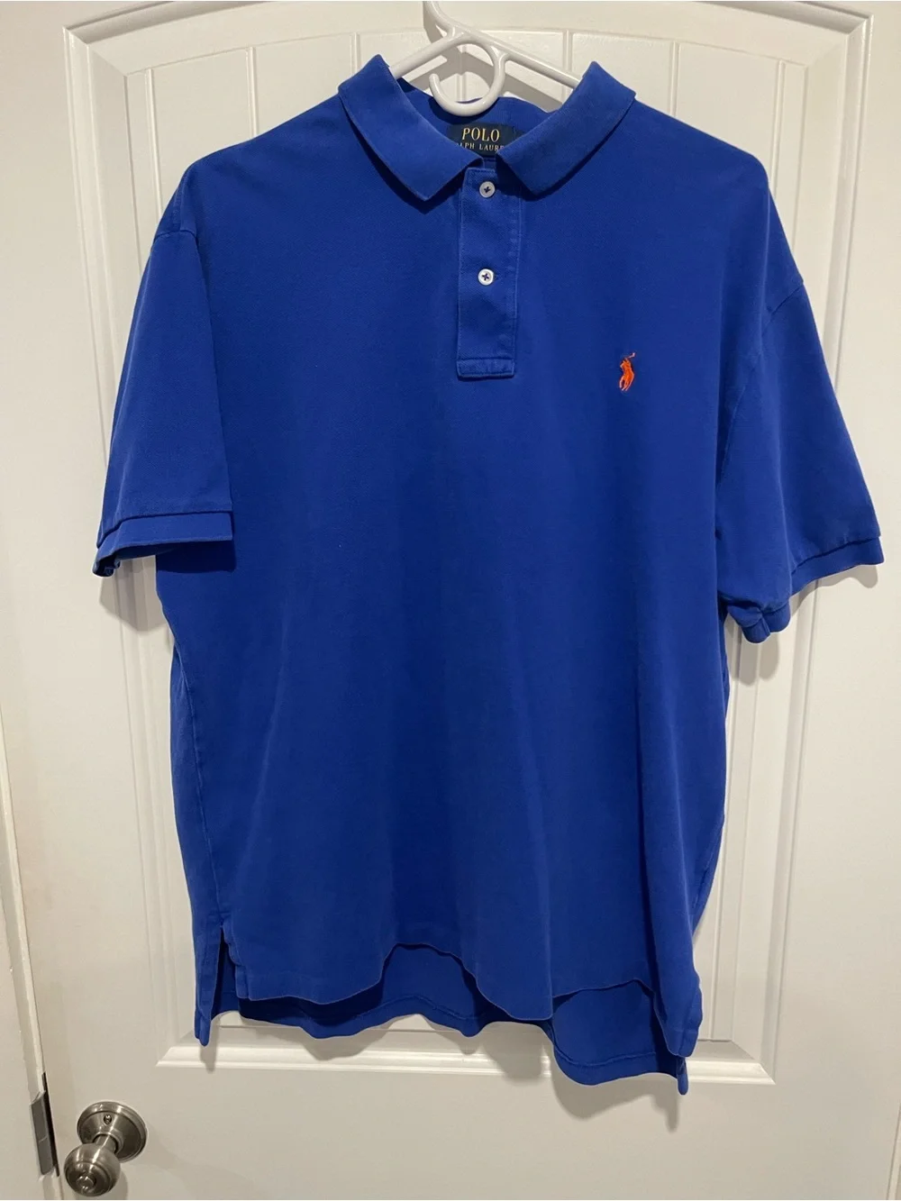 Polo Ralph Lauren Classic Fit Polo Shirt Royal Blue Orange Pony Men’s XL